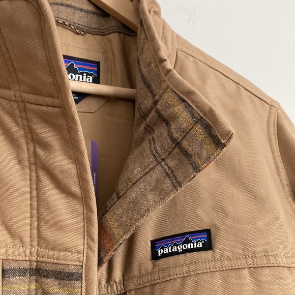 NEW Patagonia Out Yonder Jacket Coat Size XL Bearfoot Tan Stripe Wool - Picture 3 of 6
